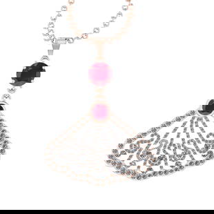 3.33 Ctw VS/SI1 Ruby and Diamond14K Rose Gold Necklace (ALL DIAMOND ARE LAB: Center Stone Weight : 1.75 Ctw (2pec Round Cut) Center Stone Color :-Ruby Center Stone Setting : Prong Side Diamond Weight Of Ctw 1.58 Ctw Color : J-K Clarity : VS/SI1 Stone Setting : Prong Metal