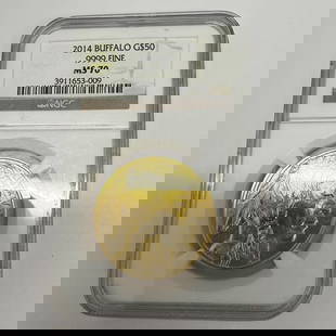 2014 $50 1 Ounce Gold Buffalo Coin NGC Certified MS70: 2014 $50 1 Ounce Gold Buffalo Coin NGC Certified MS70 #3SS73013v14