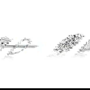 1.32 ctw 14K White Gold 4 Prong Basket Screwback Round Stud (LAB-GROWN): Shape: Round ;Metal Type: 14K White Gold ;Style: 4 Prong Basket Screwback ;Color: F-G ;Clarity: SI ;Total Carat Weight: 1.32 (LAB-GROWN) #3SS71996v12