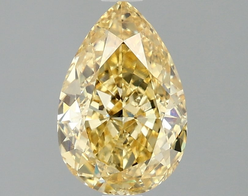 1.52 ctw. VS1 IGI Certified Pear Cut Loose Diamond (LAB GROWN): IGI Certified Pear Cut Loose Diamond (LAB GROWN) - Weight :- 1.52 ctw; Color :- Fancy Vivid Yellow; Clarity :-VS1 #3SS68541v14