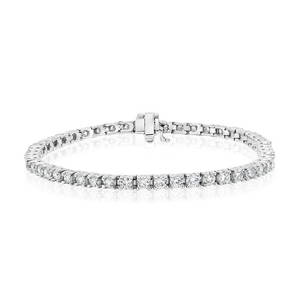 1.74 ctw 14K White Gold 7 inch Basket 4 Prong Tennis Bracelet (LAB-GROWN)