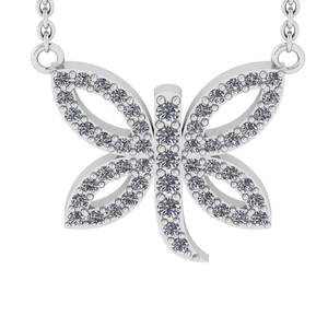 0.63 Ctw SI2/SI1 Diamond Prong Set 14k white Gold Pandant (ALL DIAMOND ARE