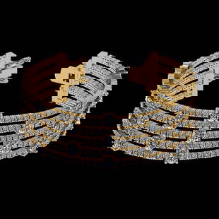 20.06 Ctw VS/SI1 Diamond Style 14K Yellow Gold Bracelet (ALL DIAMOND ARE LA: Center Diamond Weight : 4.00 Ctw ( Round Cut) Center Color :-J-K Center Stone Clarity :- VS/SI1 Center Stone Setting : Prong Side Stone Weight Of Ctw 16.06 Ctw Side Stone Color : J-K Stone Clarity :