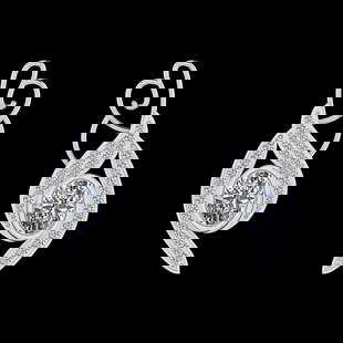 3.14 Ctw SI1/SI2Diamond Prong Set 10k white Gold Earrings (ALL DIAMOND ARE: Center Daimond Weight :-2.50 Ctw ( Oval Cut) Color : J-K Clarity : SI1/SI2 Side Diamond Weight Of Ctw 0.64 Ctw Color : J-K Clarity : SI1/SI2 Daimond Setting : Prong Metal Weight : Approx 6.64 gram
