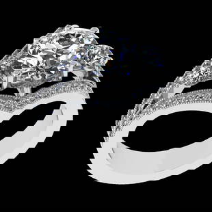 3.40 Ctw SI1/SI2 Diamond 10k white Gold Engagement Ring (ALL DIAMOND ARE LA: Center Daimond Weight :-2.00 Ctw ( Round Cut) Color : J-K Clarity : SI1/SI2 Side Diamond Weight Of Ctw 1.40 Ctw Color : J-K Clarity : SI1/SI2 Daimond Setting : Prong Metal Weight : Approx 6.06 gram 10