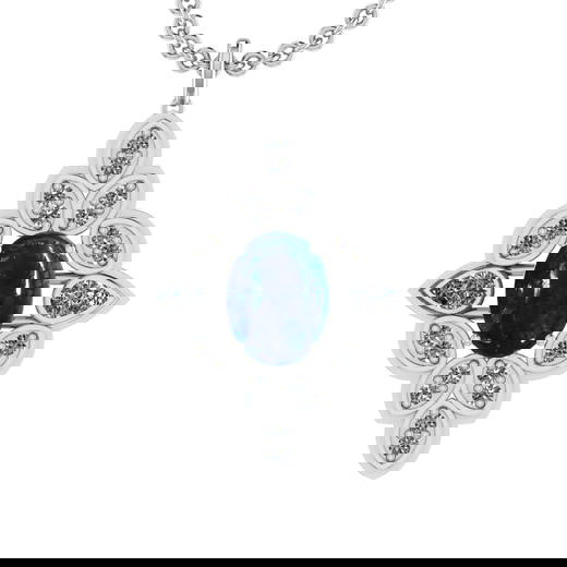 13.55 Ctw VS/SI1 Tanzanite and Diamond 14K White Gold Pendant