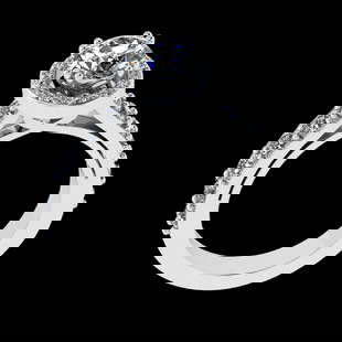 1.96 Ctw VS/SI1 Diamond Prong Set 18k white Gold Engagement Ring (ALL DIAMO: Center Daimond Weight :-1.00 Ctw ( Round Cut) Color : G-H Clarity : VS/SI1 Side Diamond Weight Of Ctw 0.96 Ctw Color : G-H Clarity : VS/SI1 Daimond Setting : Prong Metal Weight : Approx 5.91 gram 18k