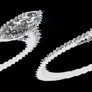 1.94 Ctw VS/SI1 Diamond Prong Set 18k white Gold Engagement Ring (ALL DIAMO: Center Daimond Weight :-1.30 Ctw ( Round Cut) Color : G-H Clarity : VS/SI1 Side Diamond Weight Of Ctw 0.64 Ctw Color : G-H Clarity : VS/SI1 Daimond Setting : Prong Metal Weight : Approx 5.33 gram 18k