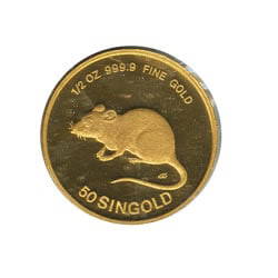 Singapore Gold Half Ounce 1984 Rat: Singapore Gold Half Ounce 1984 Rat #3SS26026v8