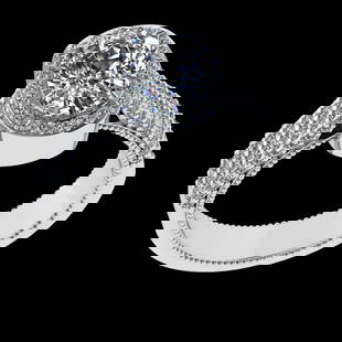 1.88 Ctw VS/SI1 Diamond 14 K White Gold Engagement Ring (ALL DIAMOND ARE LA: Center Diamond Weight : 1.25 Ctw (Cushion Cut) Center Diamond Color :-G-H Center Stone Setting : Prong Clarity : VS/SI1 Total Weight Of Ctw 0.63 Ctw Color : G-H Clarity : VS/SI1 Stone Setting : Prong