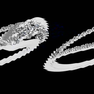 3.21 Ctw SI1/SI2 Diamond 10k white Gold Engagement Ring (ALL DIAMOND ARE LA: Center Daimond Weight :-0.66 Ctw ( Round Cut) Color : J-K Clarity : SI1/SI2 Side Diamond Weight Of Ctw 0.21 Ctw Color : J-K Clarity : SI1/SI2 Daimond Setting : Prong Metal Weight : Approx 4.27 gram 10