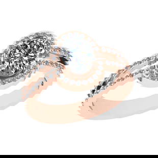 1.60 Ctw SI2/I1 Diamond Style Prong Set 18K Rose Gold Engagement Halo Ring: Center Diamond Weight : 1.25 Ctw ( Oval Cut) Center Diamond Color : G-H Center Stone Setting : Prong Center Stone Clarity : SI2/I1 Side Stone Weight Of Ctw 0.35 Ctw Side Stone Color : G-H Stone Clarit