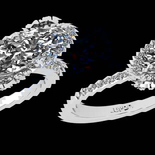 2.75 Ctw VS/SI1 Diamond Prong Set 10k white Gold Engagement Ring (ALL DIAMO: Center Daimond Weight :-2.50 Ctw ( Oval Cut) Color : J-K Clarity : VS/SI1 Side Diamond Weight Of Ctw 0.25 Ctw Color : J-K Clarity : VS/SI1 Daimond Setting : Prong Metal Weight : Approx 5.33 gram 10k W