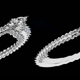 2.46 Ctw VS/SI1 Diamond Prong Set 18k white Gold Engagement Ring (ALL DIAMO: Center Daimond Weight :-0.84 Ctw ( Round Cut) Color : G-H Clarity : VS/SI1 Side Diamond Weight Of Ctw 1.62 Ctw Color : G-H Clarity : VS/SI1 Daimond Setting : Prong Metal Weight : Approx 5.68 gram 18k