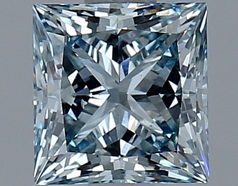 1.18ct Princess Cut Lab Grown Diamond: IGI Certified Princess Cut Loose Diamond (LAB GROWN) - Weight: 1.18cts; Color: Fancy Intense Blue; Clarity: VS2 #3SS95114v15