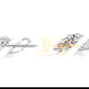 1.15 ctw 14k Rose Gold 4 Prong Basket Screwback Round Stud (LAB GROWN DIAMO: Shape: Round ;Metal Type: 14k Rose Gold ;Style: 4 Prong Basket Screwback ;Color: F-G ;Clarity: SI (ALL DIAMOND ARE LAB GROWN ) ;Total Carat Weight: 1.15 #3SS93948v14