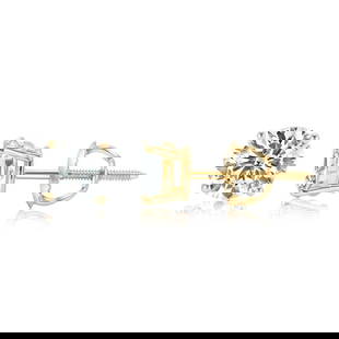 1.42 ctw 14K Yellow Gold 4 Prong Basket Screwback Round Stud: Shape: Round ;Metal Type: 14k Yellow Gold ;Style: 4 Prong Basket Screwback ;Color: F-G ;Clarity: SI (ALL DIAMOND ARE LAB GROWN ) ;Total Carat Weight: 1.42 #3SS14368v15