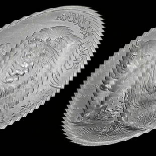 2016 Republic of Congo 5000 Francs 1 oz Silver African Lion BU: 2016 Republic of Congo 5000 Francs 1 oz Silver African Lion BU #3SS65185v15