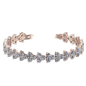 13.26 Ctw SI1/SI2 Diamond 14k Rose Gold Bracelet