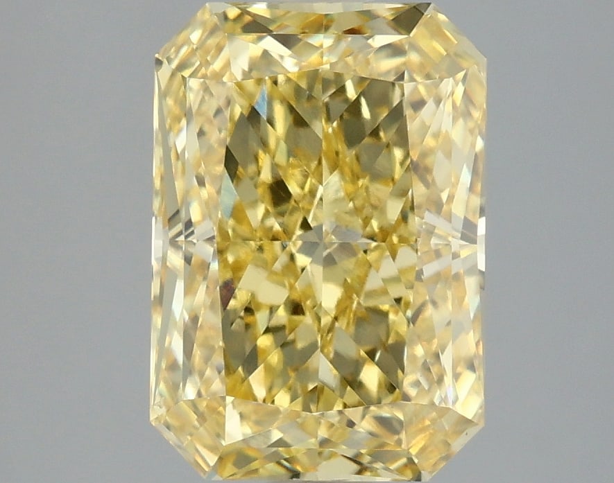 2.96ct Radiant Cut Lab Grown Diamond: IGI Certified Radiant Cut Loose Diamond (LAB GROWN) - Weight: 2.96cts; Color: Fancy Vivid Yellow; Clarity: VS1 #3SS95833v15