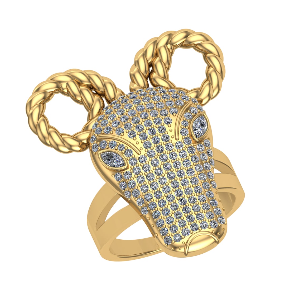 1.42 CtwVS/SI1 Diamond 14K Yellow Gold Animal theme Ring (1 of 3)