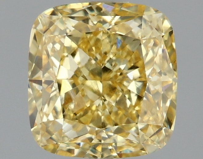 1.59 ctw. VVS2 IGI Certified Cushion Q Cut Loose Diamond (LAB GROWN): IGI Certified Cusq Cut Loose Diamond (LAB GROWN) - Weight :- 1.59 ctw; Color :- Fancy Vivid Yellow; Clarity :-VVS2 #3SS23963v15