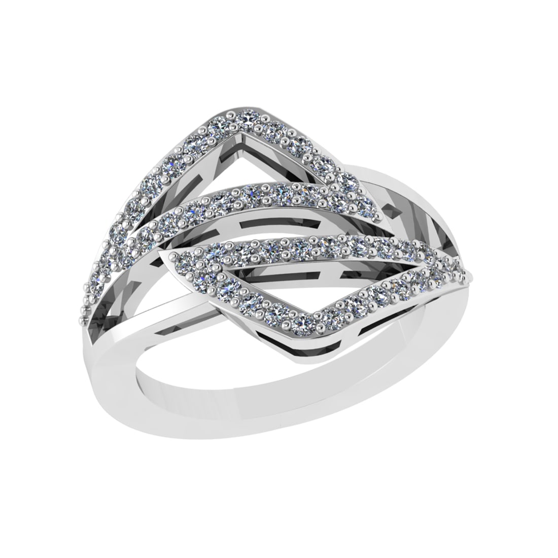 0.61 Ctw VS/SI1 Diamond Prong Set 18k White Gold Engagement Ring (1 of 3)