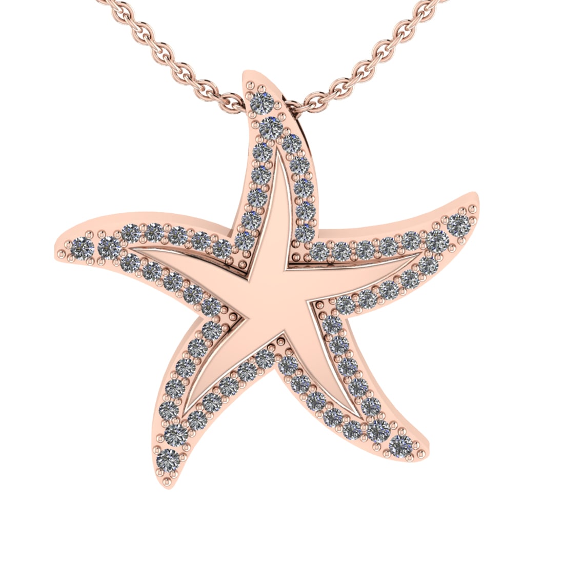 0.33 Ctw VS/SI1 Diamond 14k Rose Gold Star Pendant (ALL DIAMOND ARE LAB GRO (1 of 2)