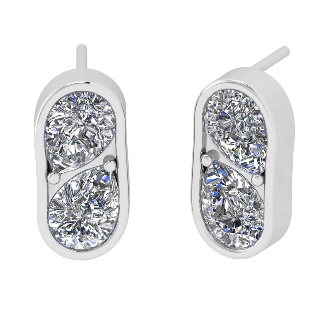 3.00 Ctw SI2/SI1 Diamond Prong Set 14k white Gold Studs Earrings (ALL DIAMO: Center Daimond Weight :-3.00 Ctw ( Pear Cut) Color : G-H Clarity : SI2/SI1 Metal Weight : Approx 4.33 Gram 14k White Gold Studs Earrings (ALL DIAMOND ARE LAB GROWN ) #3SS97592v15