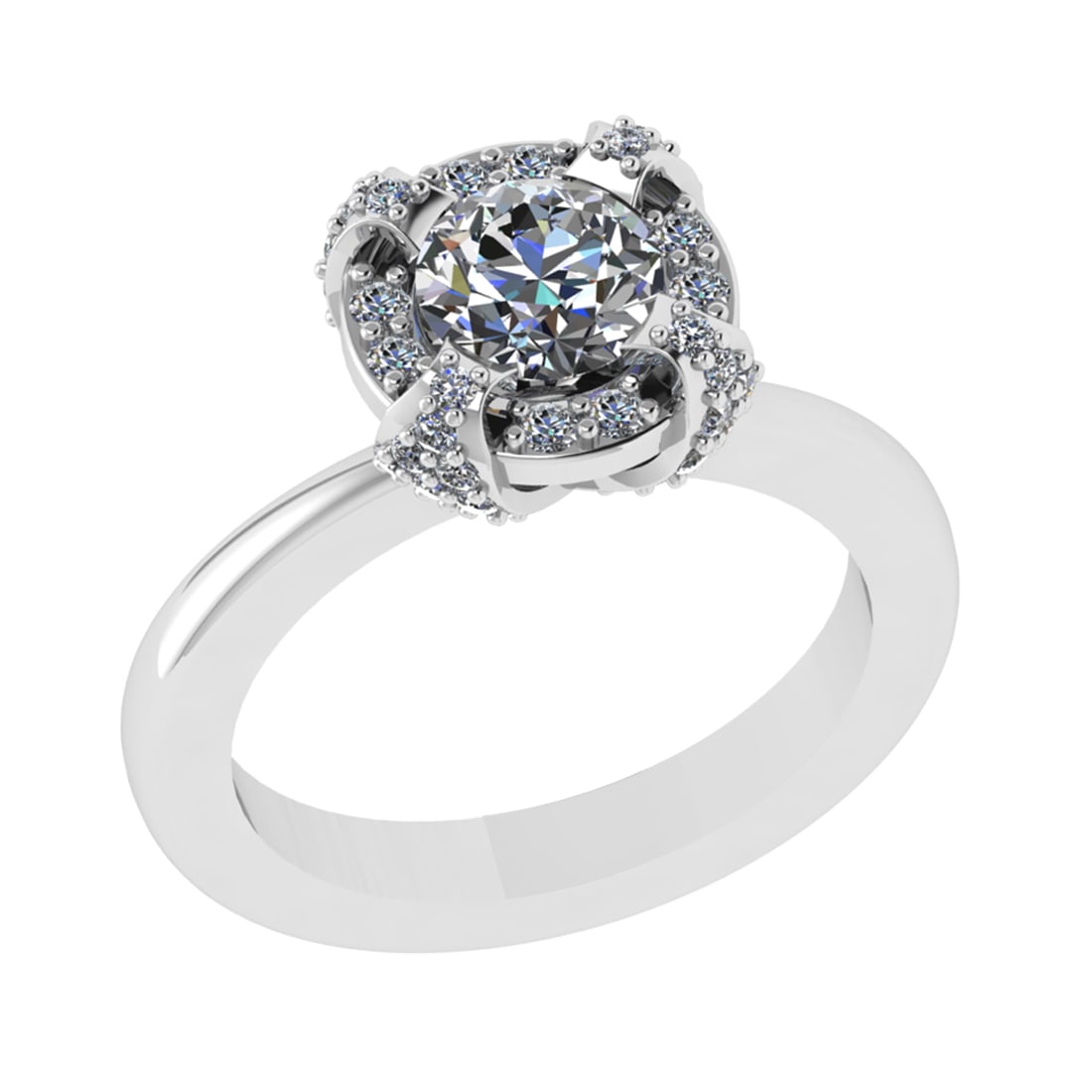 1.37 Ctw VS/SI1 Diamond 14k white Gold Engagement Ring (ALL DIAMOND ARE LAB (1 of 3)