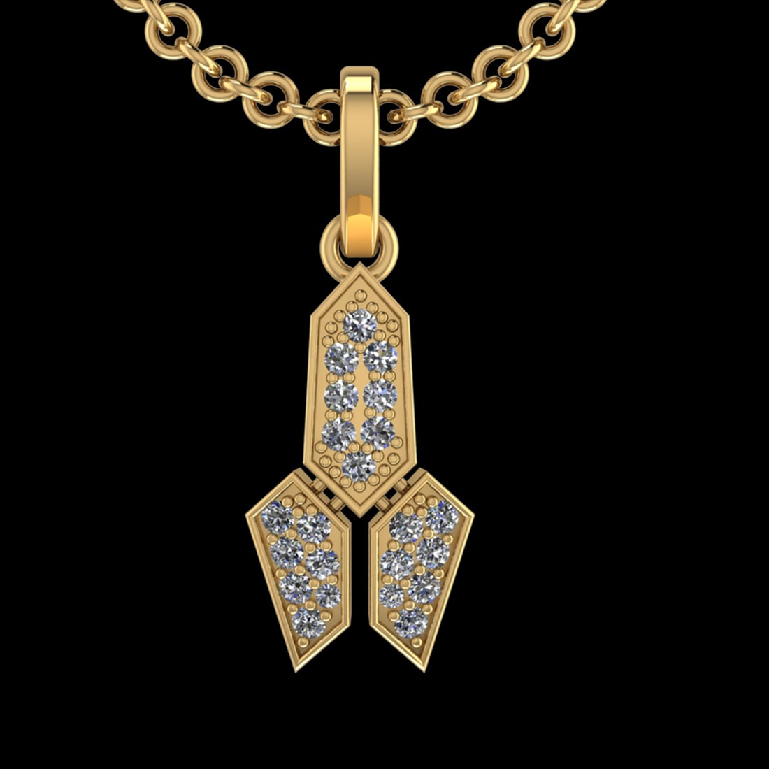 0.31 Ctw VS/SI1 Diamond 10k Yellow Gold Pandant (ALL DIAMOND ARE LAB GROWN) (1 of 1)