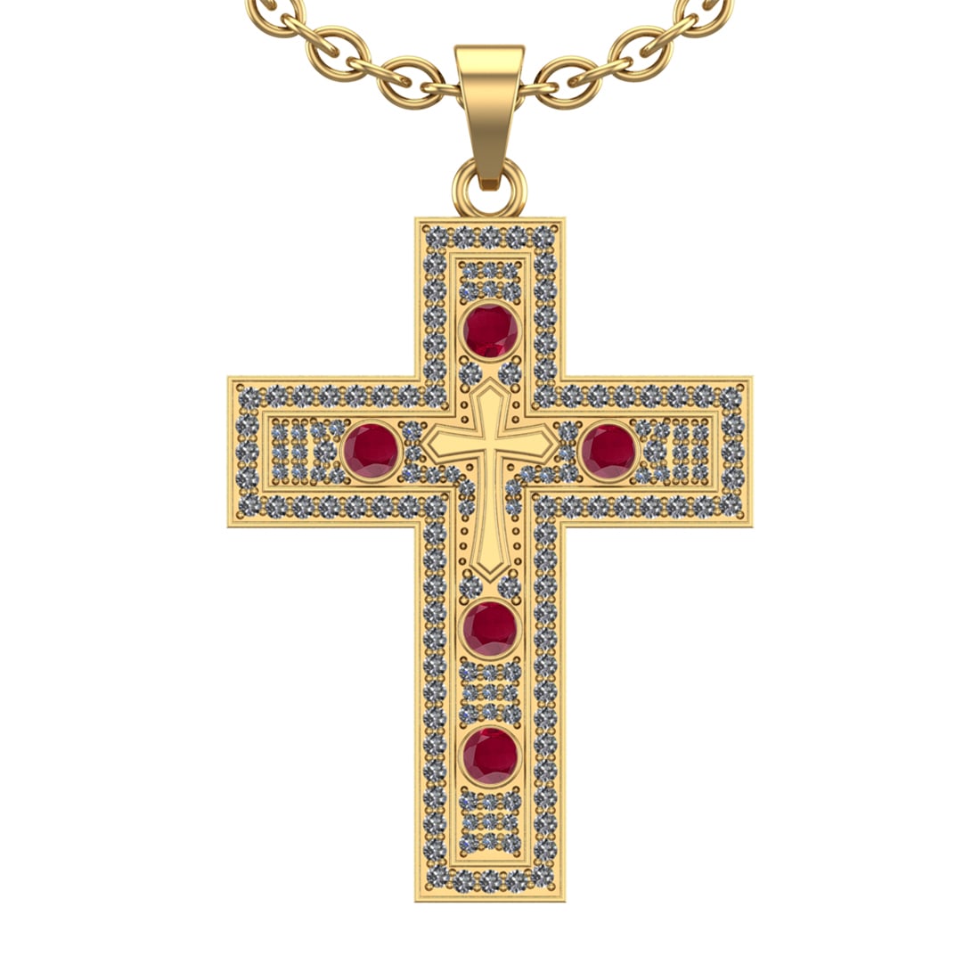 1.96 Ctw VS/SI1 Ruby and Diamond 14k Yellow Gold (ALL DIAMOND ARE LAB GROWN (1 of 1)