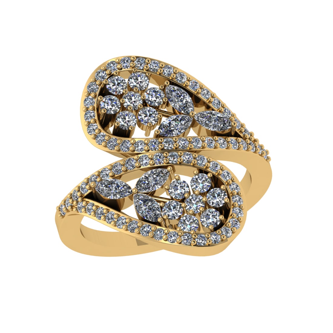 1.60 Ctw VS/SI1 Diamond 14K Yellow Gold Engagement Ring (ALL DIAMOND ARE LA (1 of 2)