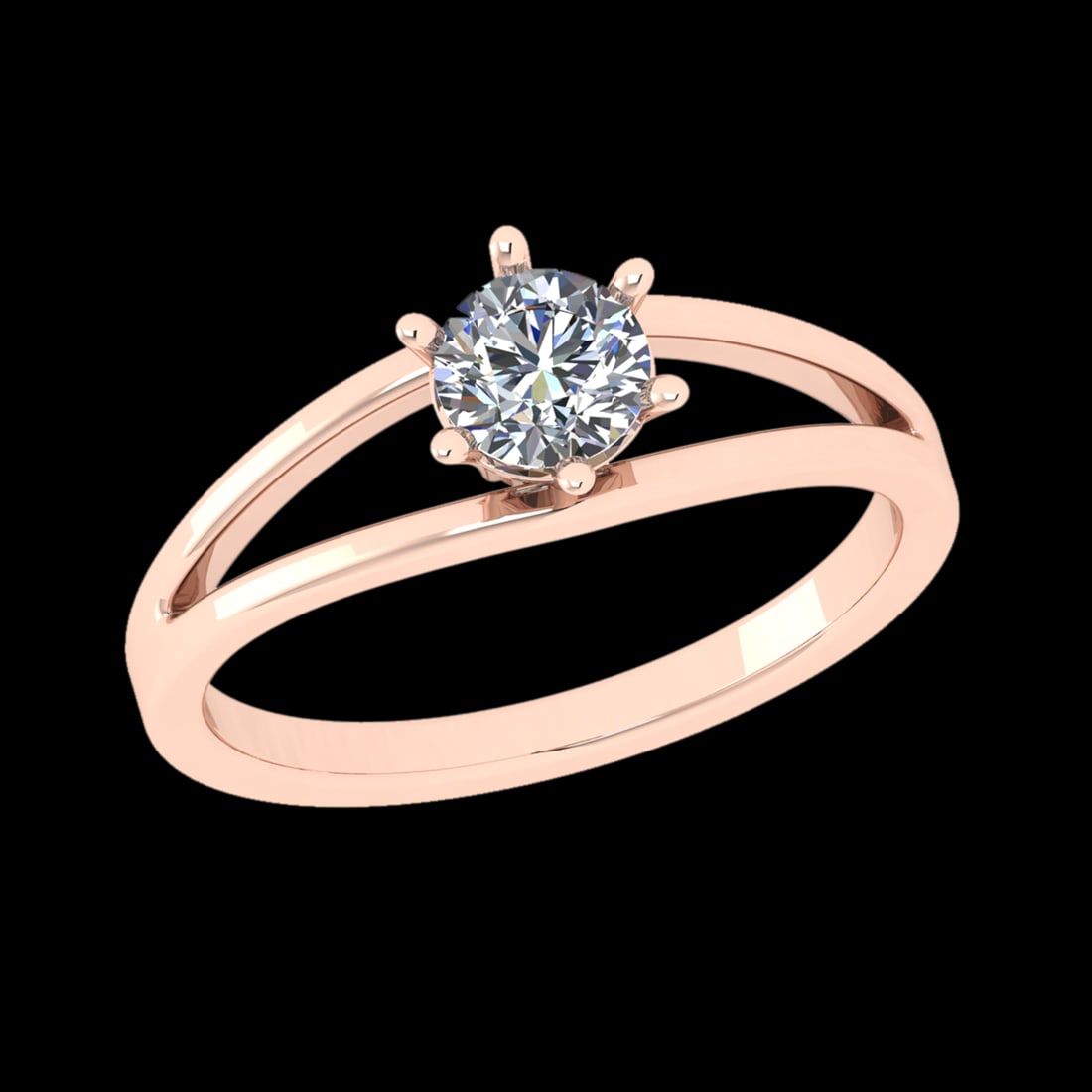 0.50 CtwVS/SI1 Diamond 10k Rose Gold Solitaire Ring (1 of 1)