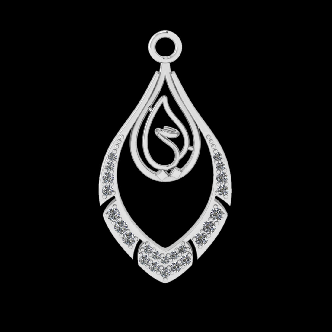 0.21 Ctw VS/SI1 Diamond 10k white Gold Pendant (ALL DIAMOND ARE LAB GROWN) (1 of 1)