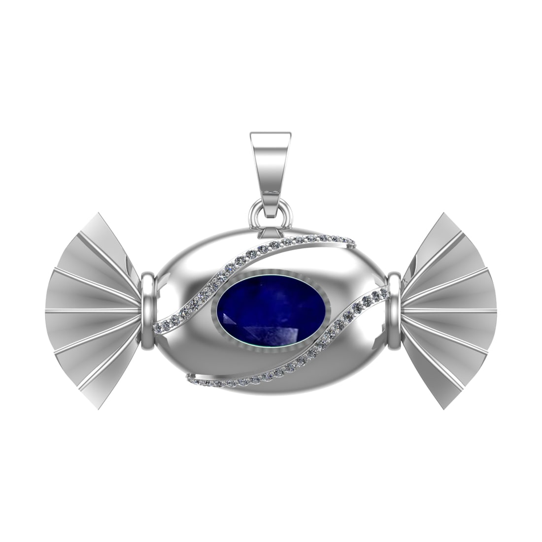 4.94 Ctw VS/SI1 Blue Sapphire and Diamond 14k Rose Gold Pandant (ALL DIAMON (1 of 1)