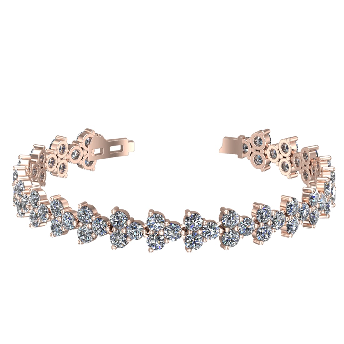 13.26 Ctw SI1/SI2 Diamond 14k Rose Gold Bracelet (ALL DIAMOND ARE LAB GROWN: Total Daimond Weight :-13.26 Ctw Color : G-H Clarity : SI1/SI2 Setting : Prong Metal Weight : Approx 16.78 gram 14k Rose Gold Bracelet (ALL DIAMOND ARE LAB GROWN) Current Size 7.5 inch #3SS65492v15
