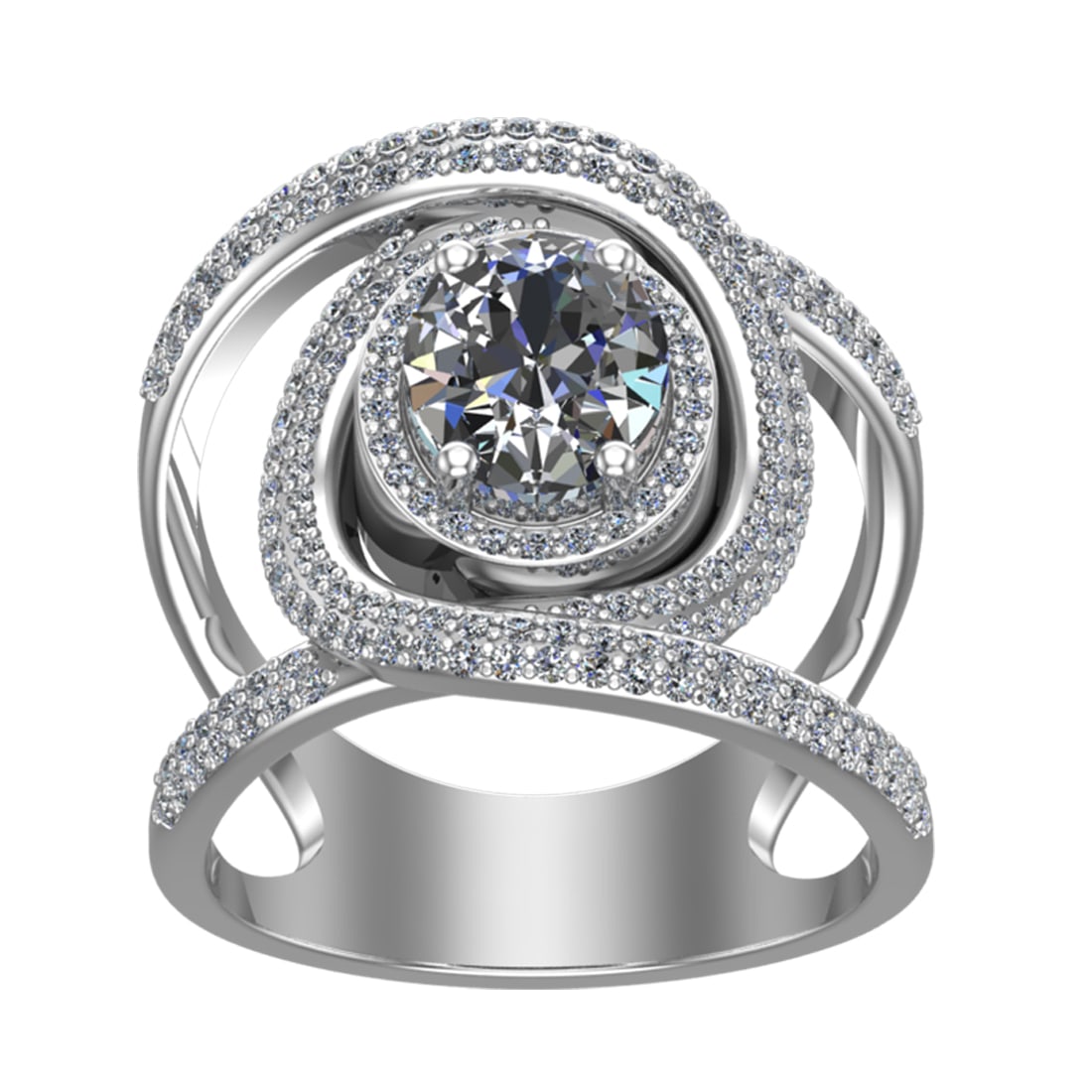 2.89 Ctw SI2/SI1 Diamond Prong Set 14k white Gold Engagement Ring (1 of 2)