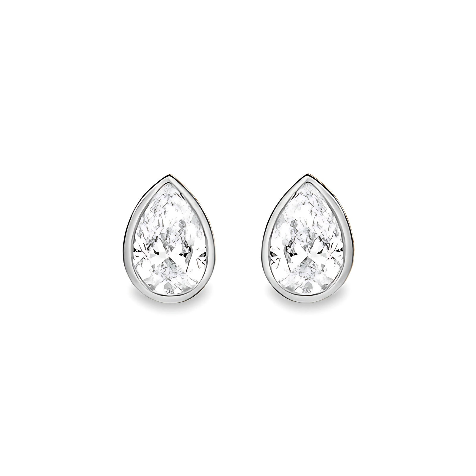 1/2 Ctw Diamond Bezel Set 14k White Gold Stud Earrings (ALL DIAMOND ARE LAB (1 of 1)