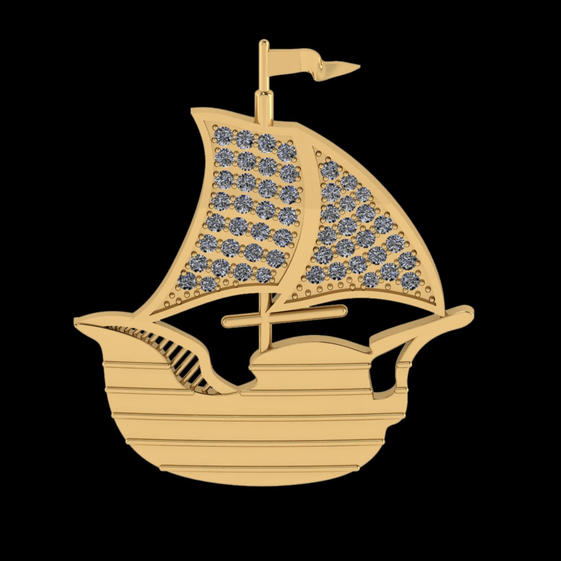 0.75 Ctw VS/SI1 Diamond 10k Yellow Gold Pandant (ALL DIAMOND ARE LAB GROWN) (1 of 1)