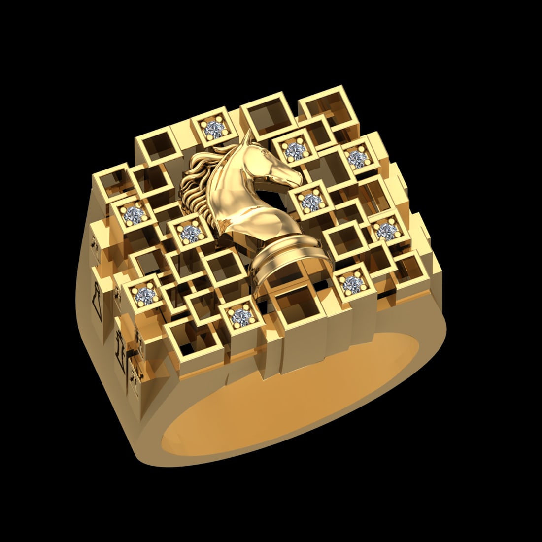 0.11 Ctw VS/SI1 Diamond Prong Set 10k Yellow Gold Men s theme Engagement Ri (1 of 2)