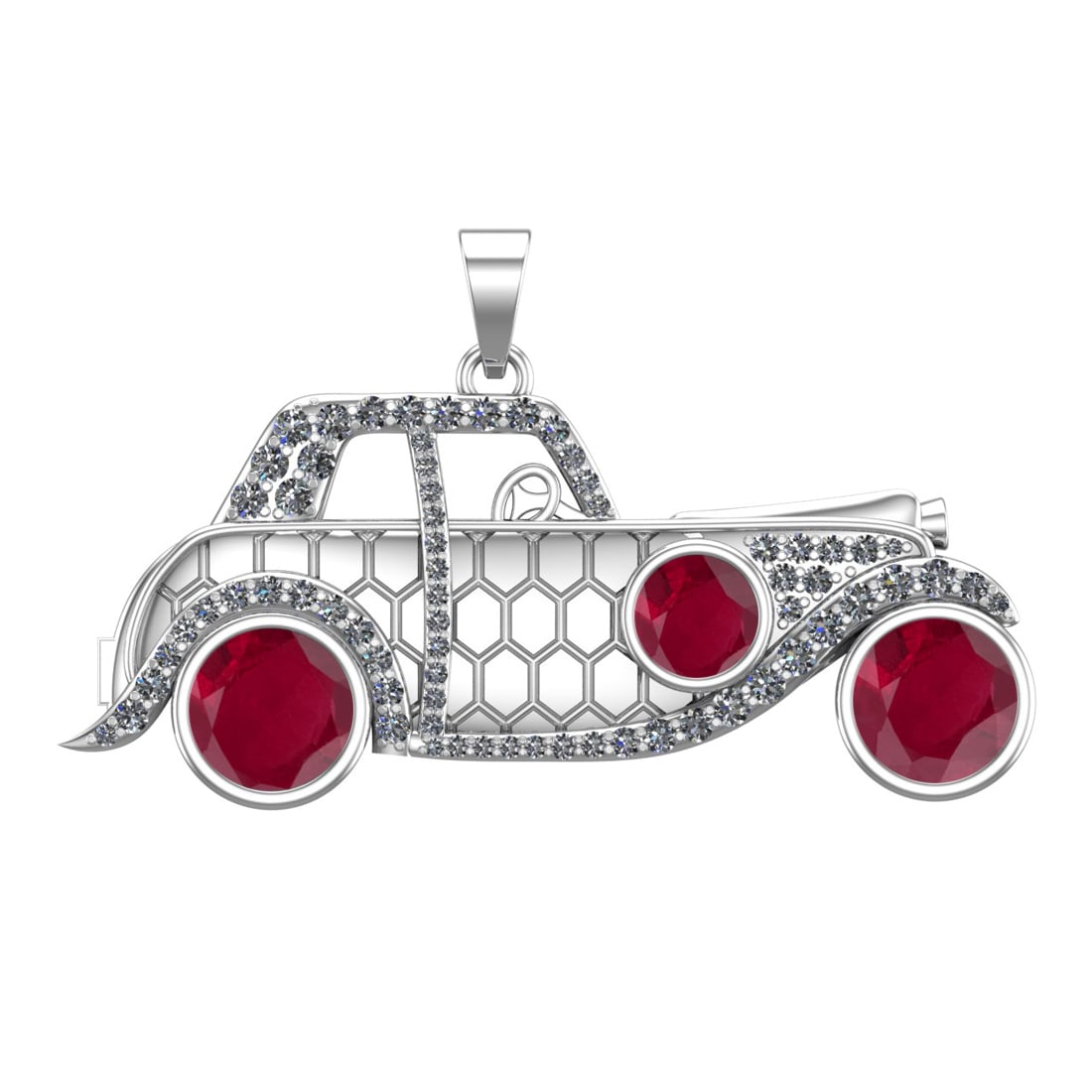 6.09 Ctw VS/SI1 Rubyand Diamond Prong Set 14k white Gold Vintage Style Car (1 of 1)