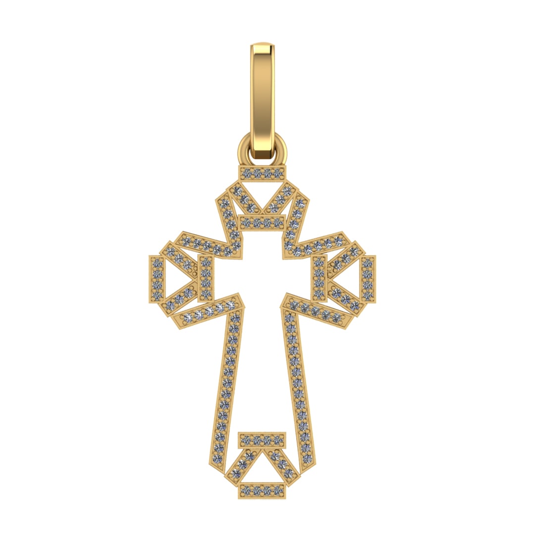 1.71 Ctw SI2/SI1 Diamond Prong Set 14k Yellow Gold Pendant (ALL DIAMOND ARE (1 of 1)