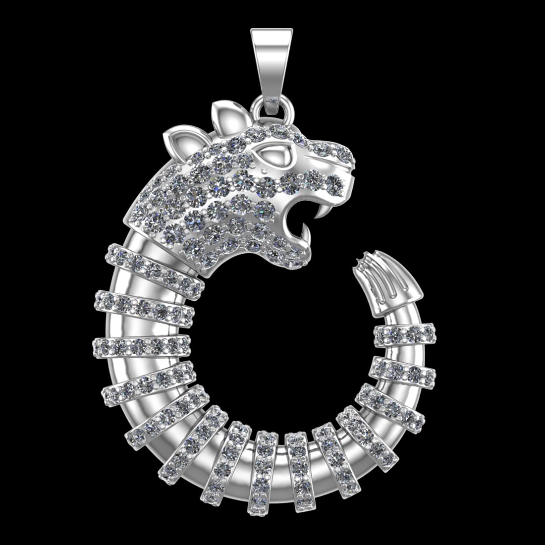 0.78 Ctw VS/SI1 Diamond Prong Set 18k white Gold Creature theme Pendant(ALL: Total Daimond Weight :-0.78 Ctw Color : G-H Clarity : VS/SI1 Setting : Prong Metal Weight : Approx 10.30 gram 18k White Gold Creature theme Pendant (ALL DIAMOND ARE LAB GROWN ) #3SS77761v15