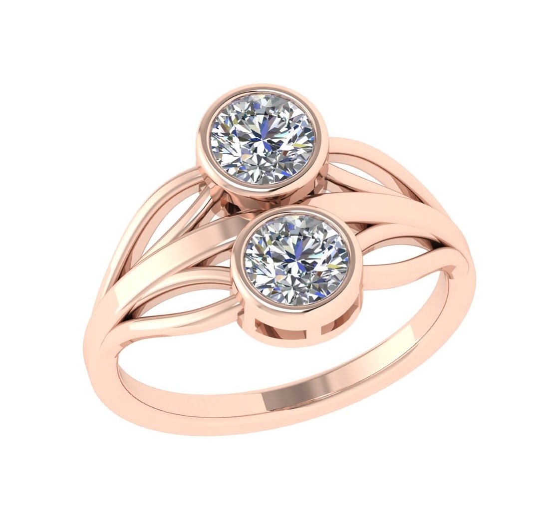 1.00 Ctw SI2/SI1 Diamond Bezel Set 14k Rose Gold Solitaire Ring (1 of 1)