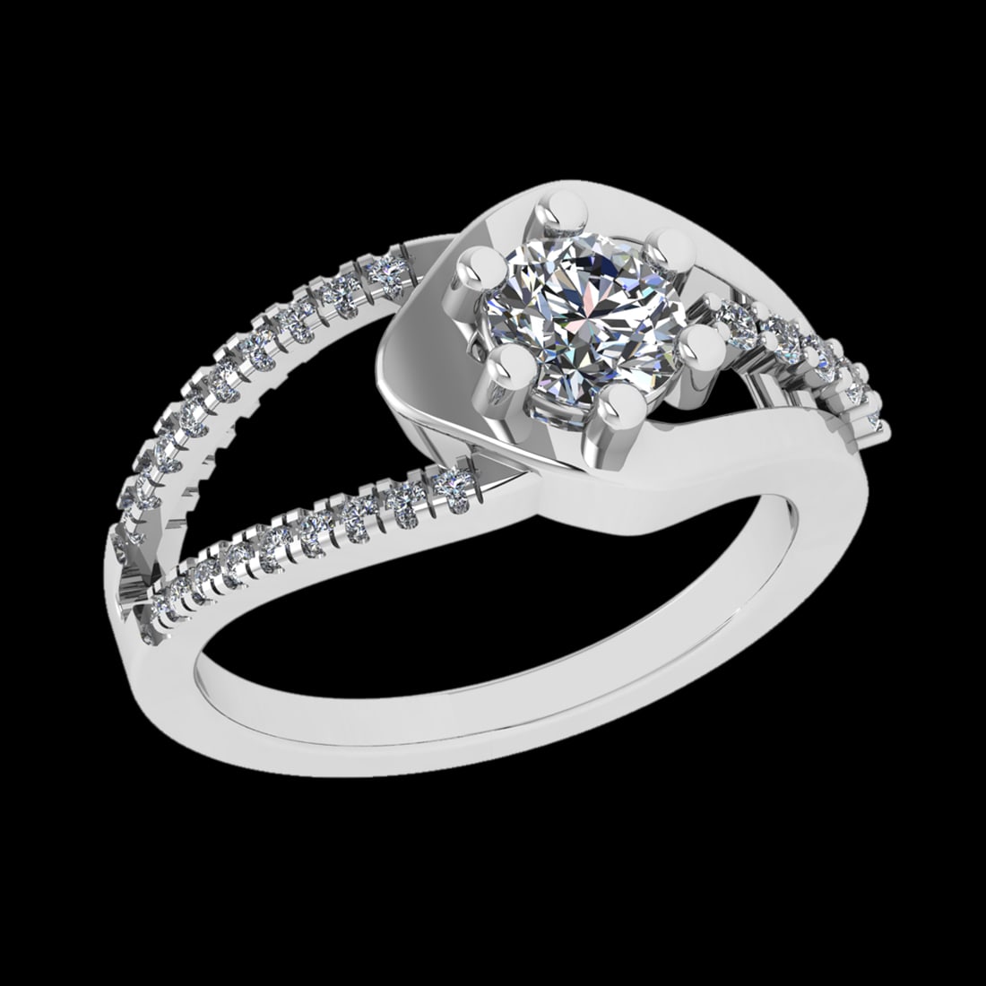 3.21 Ctw SI1/SI2 Diamond 10k white Gold Engagement Ring (ALL DIAMOND ARE LA (1 of 2)