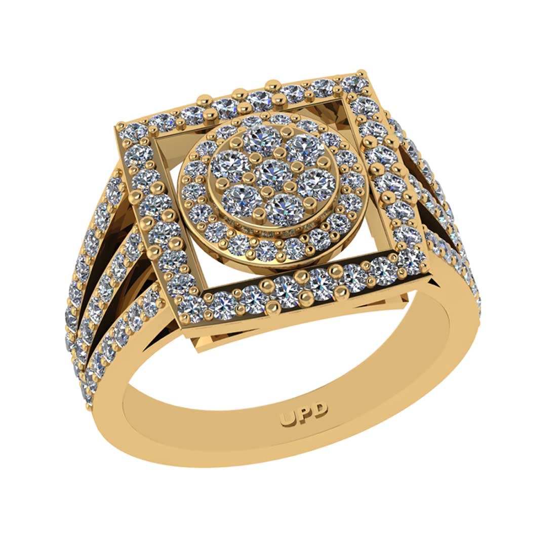 1.82 Ctw VS/SI1 Diamond 14K Yellow Gold Cluster Engagement Ring: Total Diamond Weight : 1.82 Ctw (Round cut) Center Diamond Color :- G-H Center Clarity : VS/SI1 Stone Setting : Prong Metal Weight : Approx 6.30 Gram 14K Yellow Gold Cluster Engagement Ring Current Ri