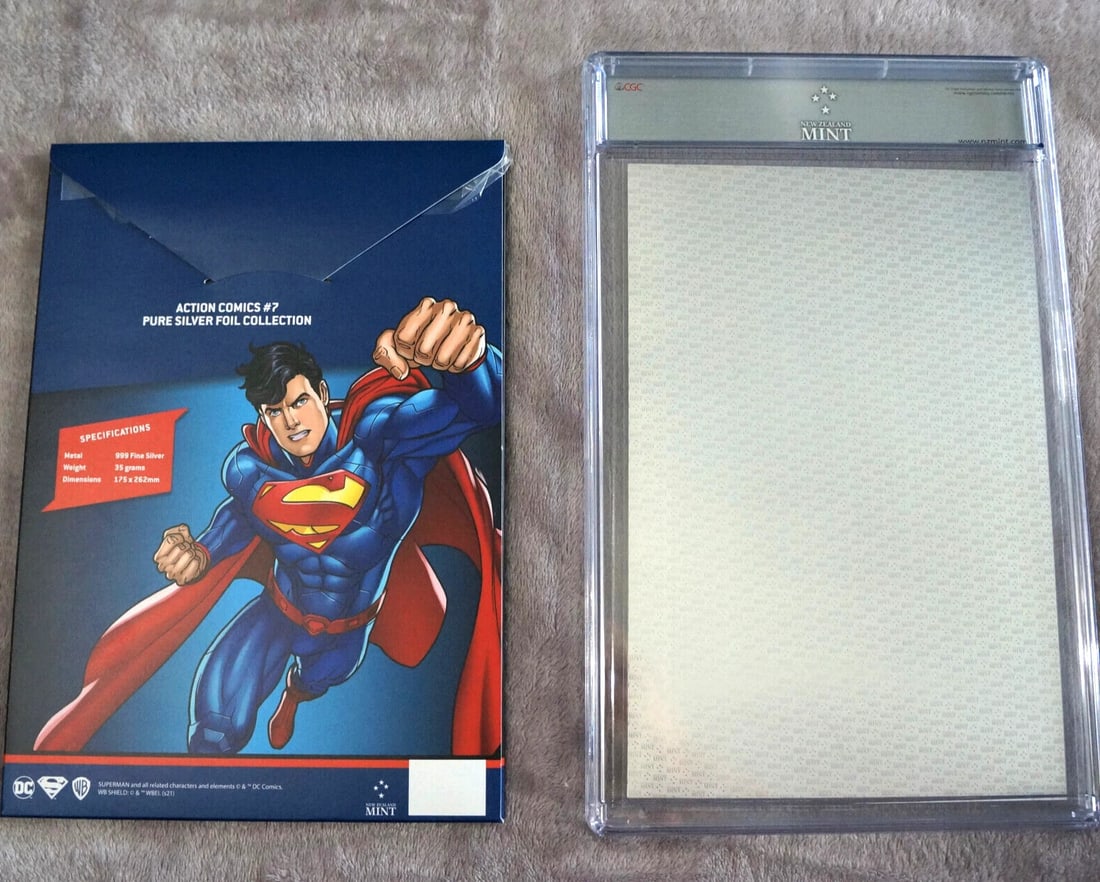 Action Comics #7 Pure Silver Foil Comic 2021 Coin 35gr .999 Fine sliver: Action Comics #7 Pure Silver Foil Comic 2021 Coin 35gr .999 Fine sliver #3SS98529v15
