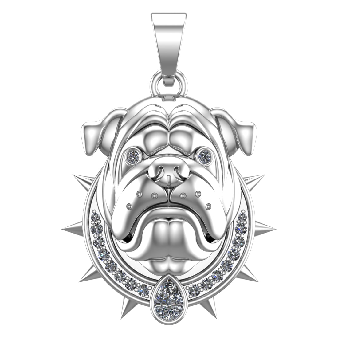 0.92 Ctw SI2/SI1 Diamond Prong Set 14k white Gold Pandant (ALL DIAMOND ARE (1 of 1)