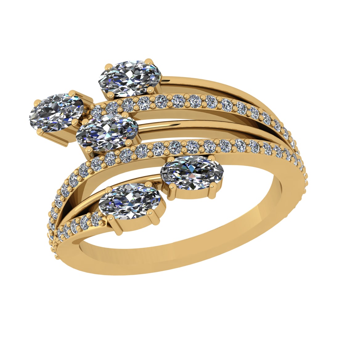 1.47 Ctw SI2/SI1 Diamond Prong Set 14k Yellow Gold Engagement Ring (1 of 2)